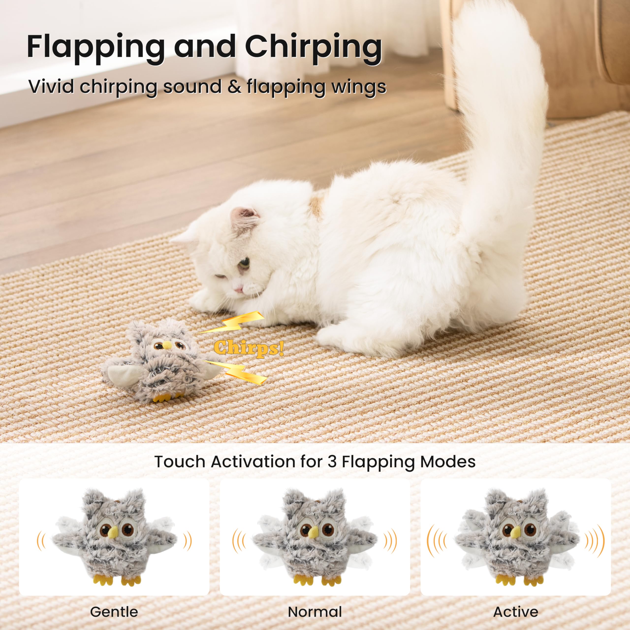 ZOMISIA Catnip bag activates scent-driven solo play with the toy.