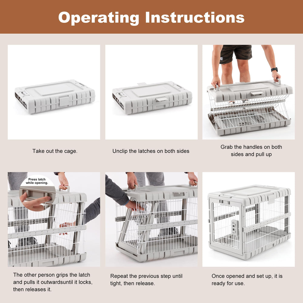 ZOMISIA four-sided steel cage provides secure containment during travel.