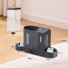 ZOMISIA gravity cat feeder-2-in-1-design Dual feeder and water station in one