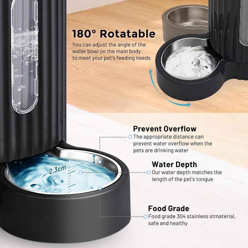 ZOMISIA gravity cat feeder-304-stainless-steel-bowls Rust-resistant stainless bowls