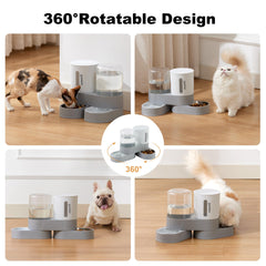 ZOMISIA gravity cat feeder 360-degree rotation adapts to corners and pet feeding preferences