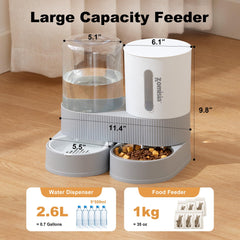 ZOMISIA gravity cat feeder large-capacity food container reduces daily refills for busy households