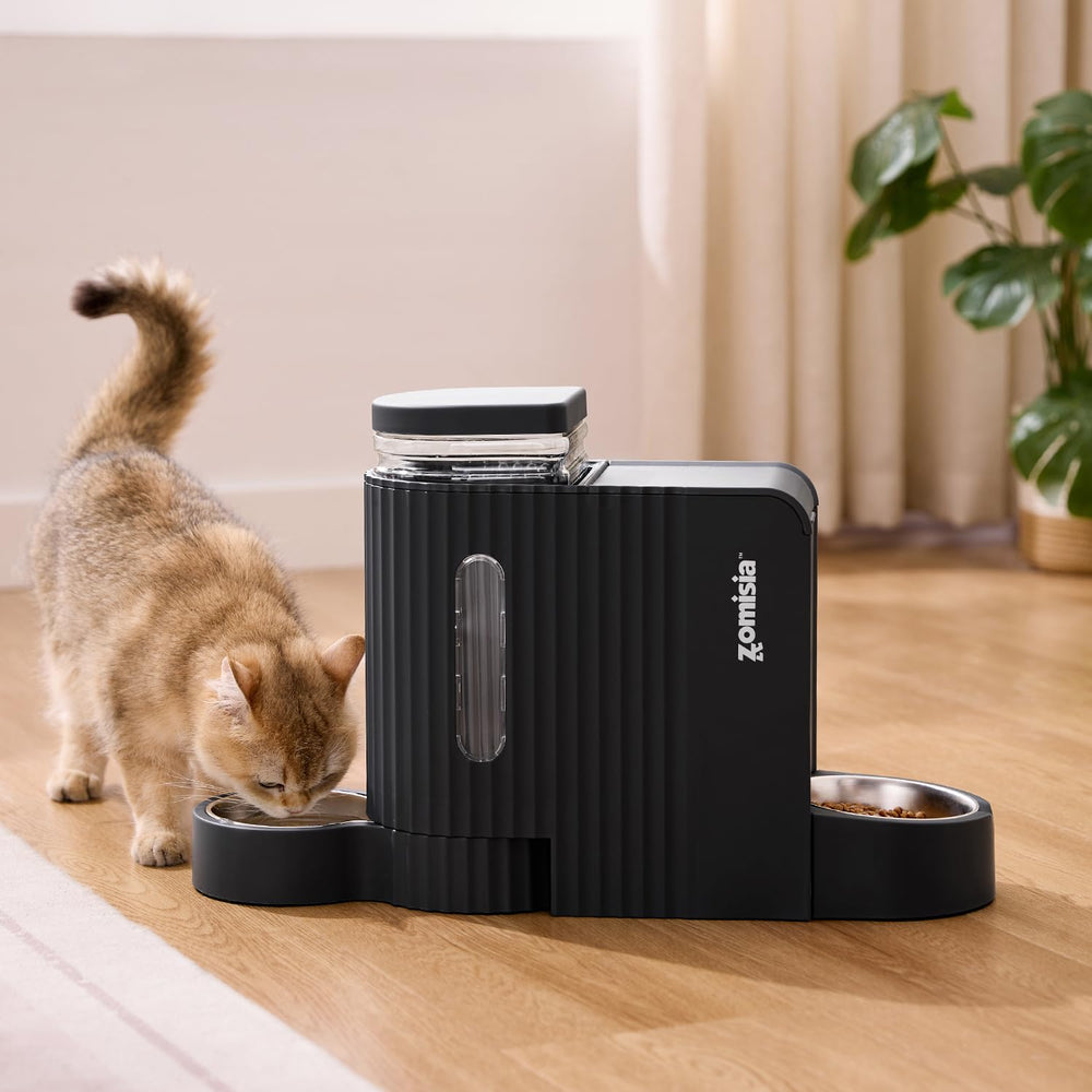 ZOMISIA gravity cat feeder-minimalist-design Sleek, neutral design fits any home decor