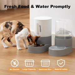 ZOMISIA gravity cat feeder water dispenser highlights separate hydration station.