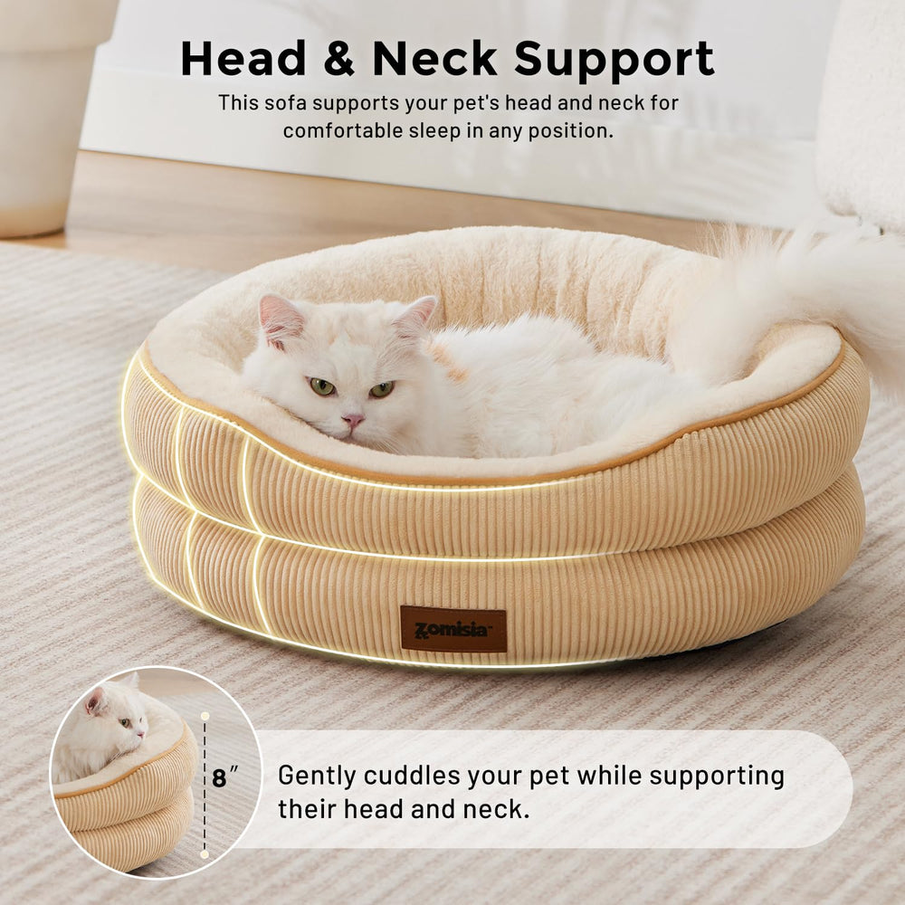ZOMISIA heated-cat-bed-chew-resistant-cord helps protect curious pets.