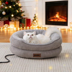 ZOMISIA heated-cat-bed-indoor-grey offers cozy warmth on chilly nights.