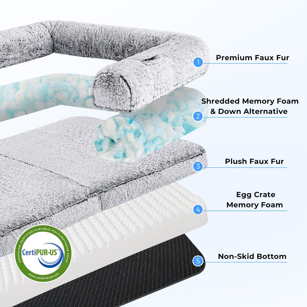 ZOMISIA human-dog-bed-anti-slip-bottom enhances stability on slick floors during play.