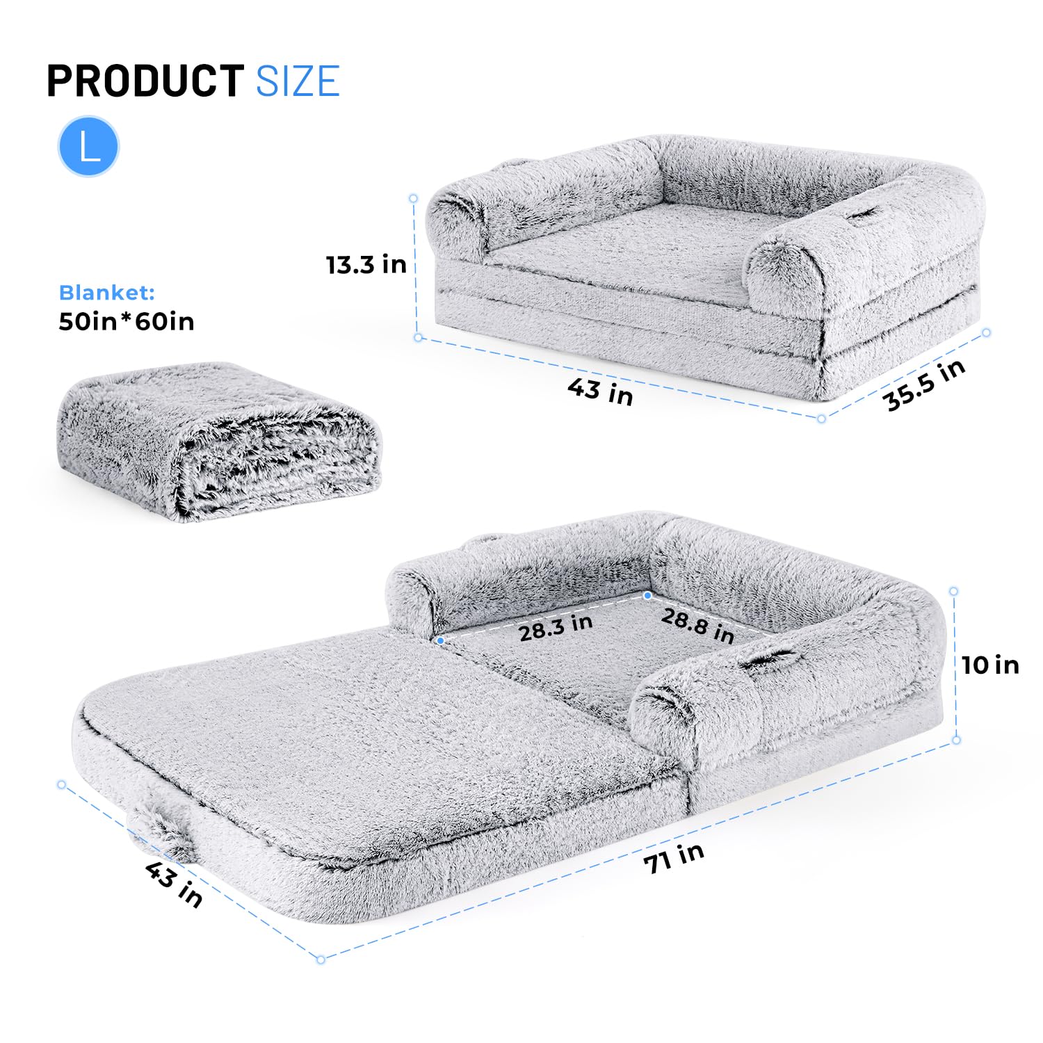 ZOMISIA human-dog-bed-blanket-50x60 features matching warmth for cozy lounging with pets.