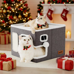 ZOMISIA large cat house folded for easy storage and flexible placement