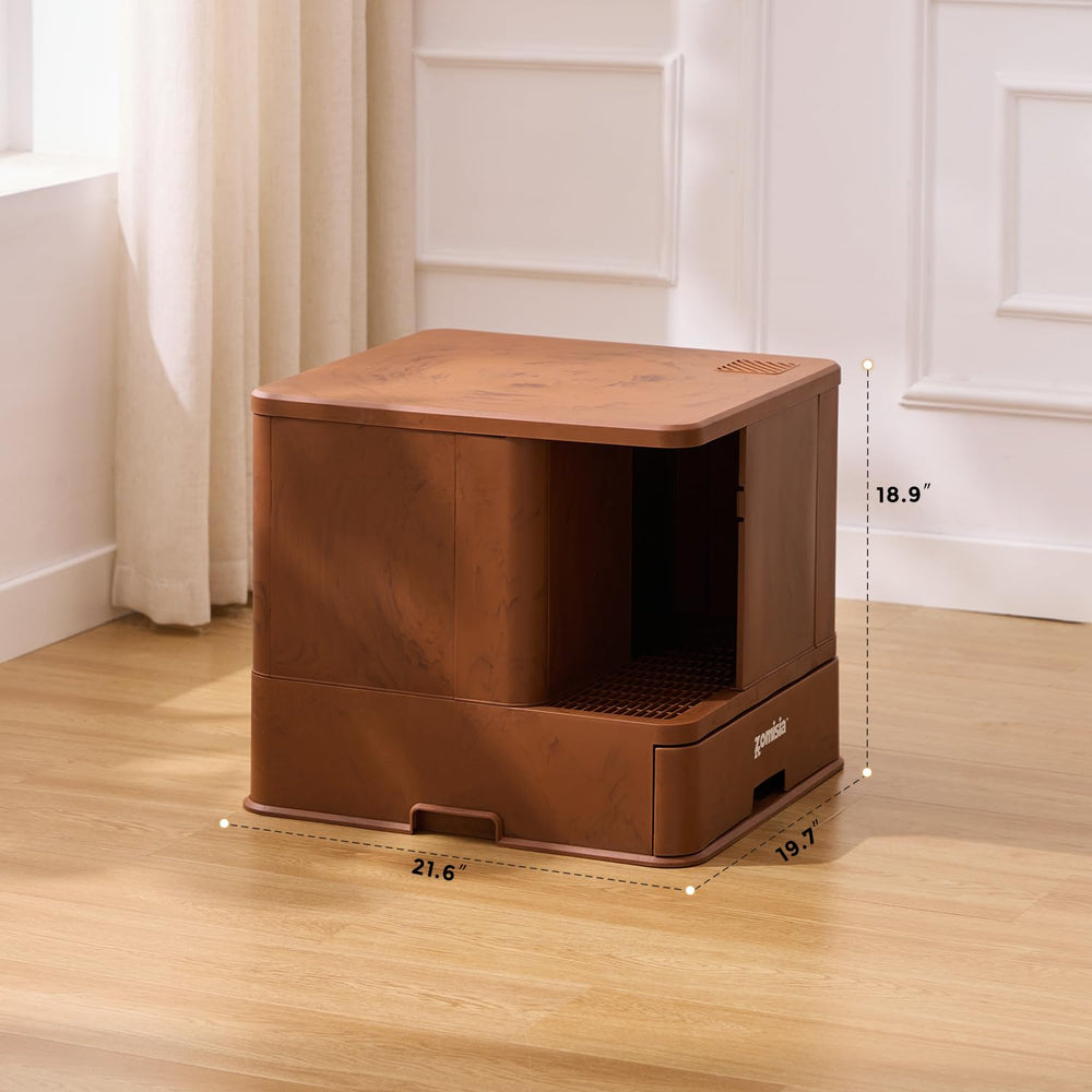 ZOMISIA leak-proof drawer tray simplifies scooping and cleaning.