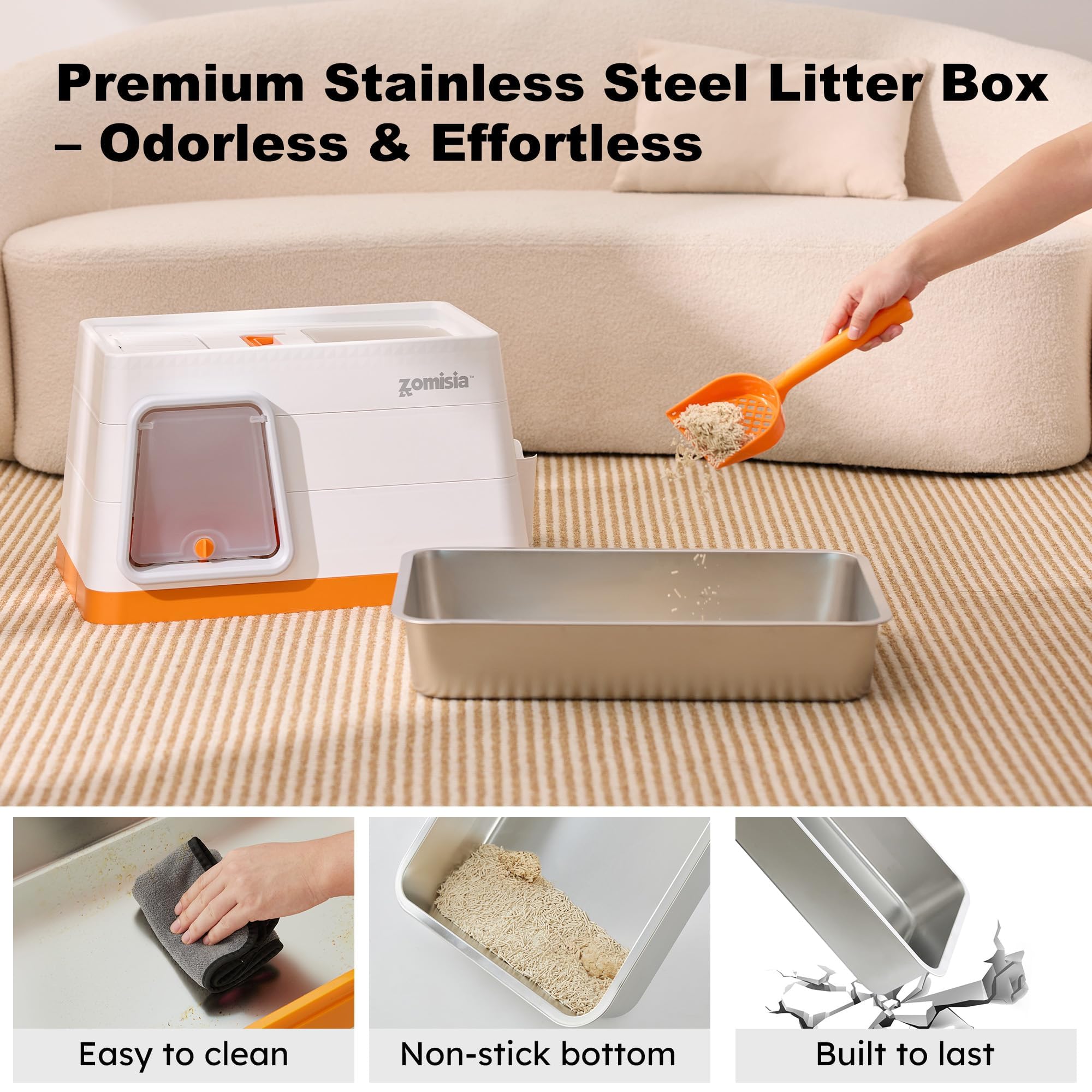 ZOMISIA leakproof barrier prevents spills and simplifies cleanup.