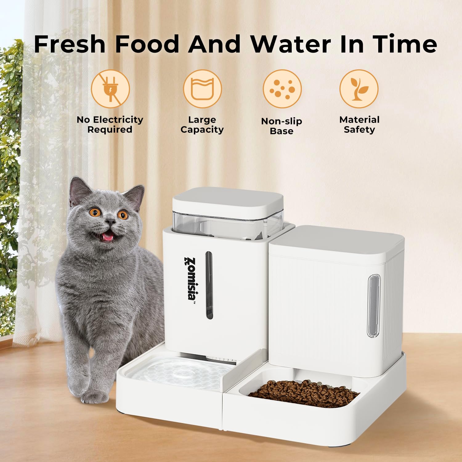 ZOMISIA non-toxic materials image emphasizes safe construction for daily pet use.