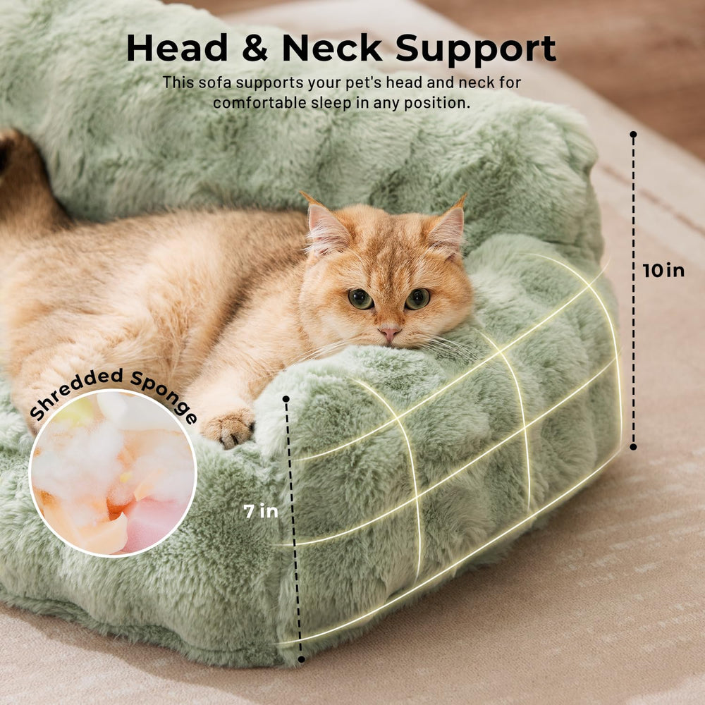 ZOMISIA Orthopedic Cat Couch Bed closeup of egg-crate core for support.