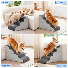 ZOMISIA 35D foam steps grey—strong support for aging pets