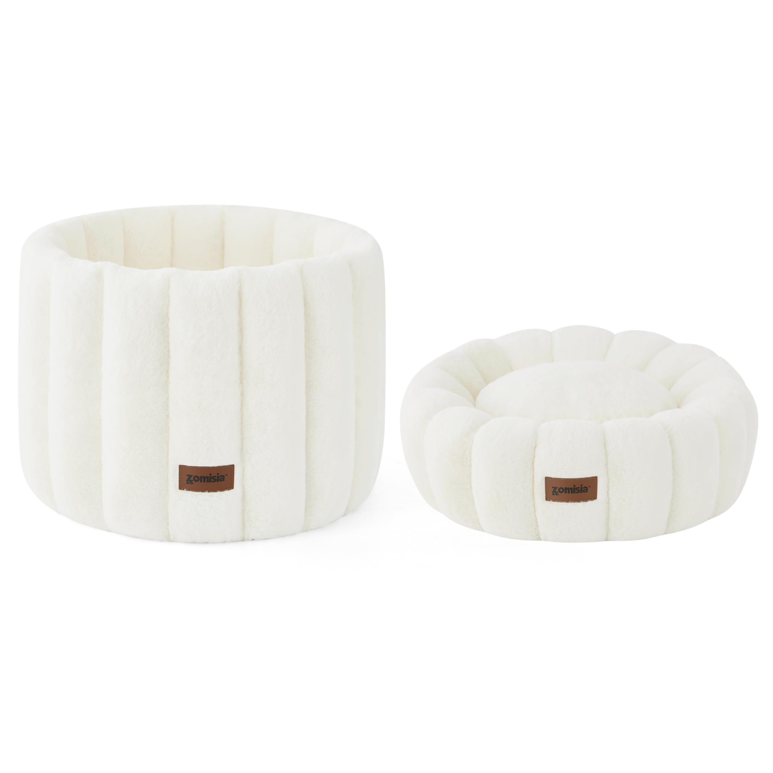 ZOMISIA plush donut bed machine-wash care—easy cleaning and long-lasting.