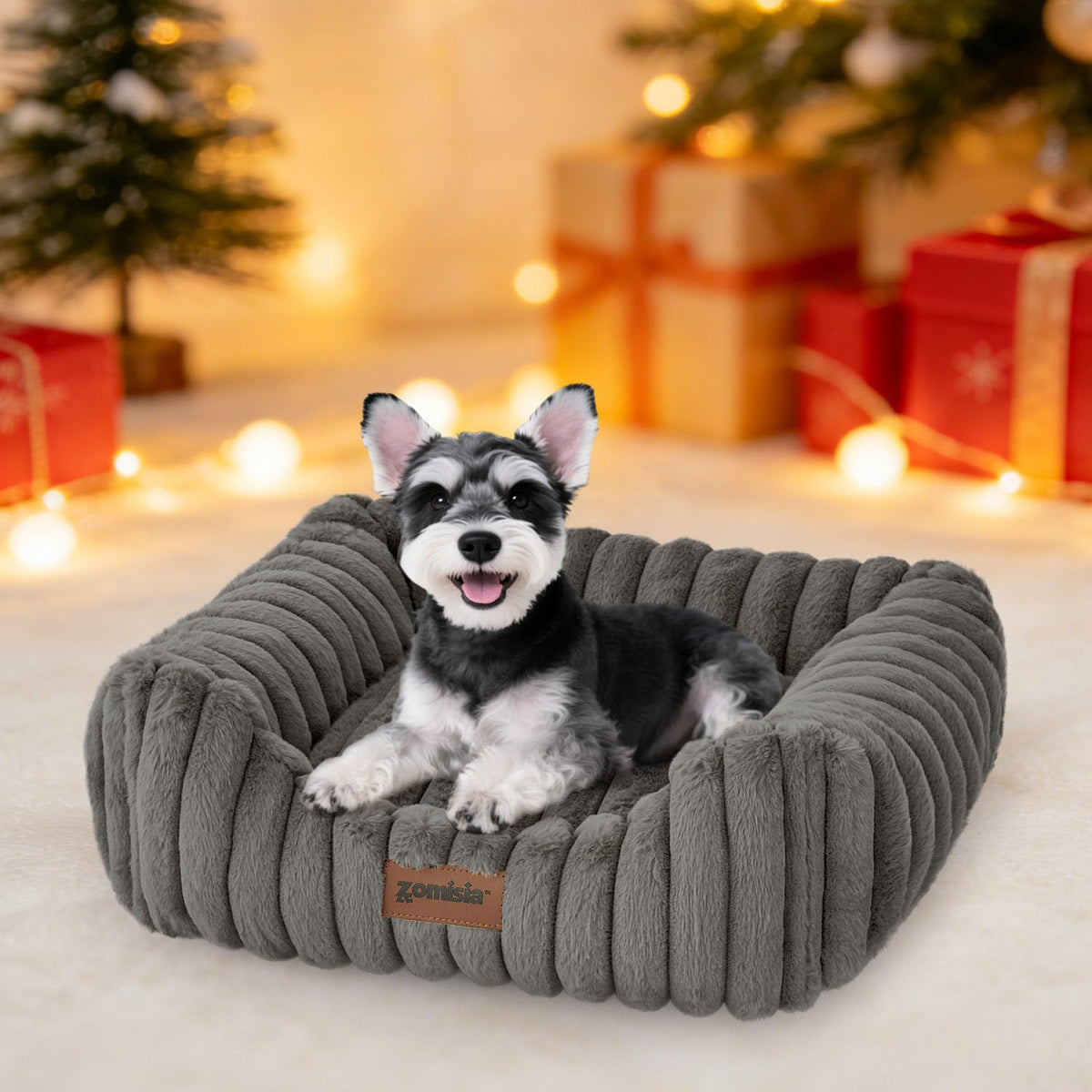 ZOMISIA small dog bed, rectangular shape offers secure resting space for cozy naps