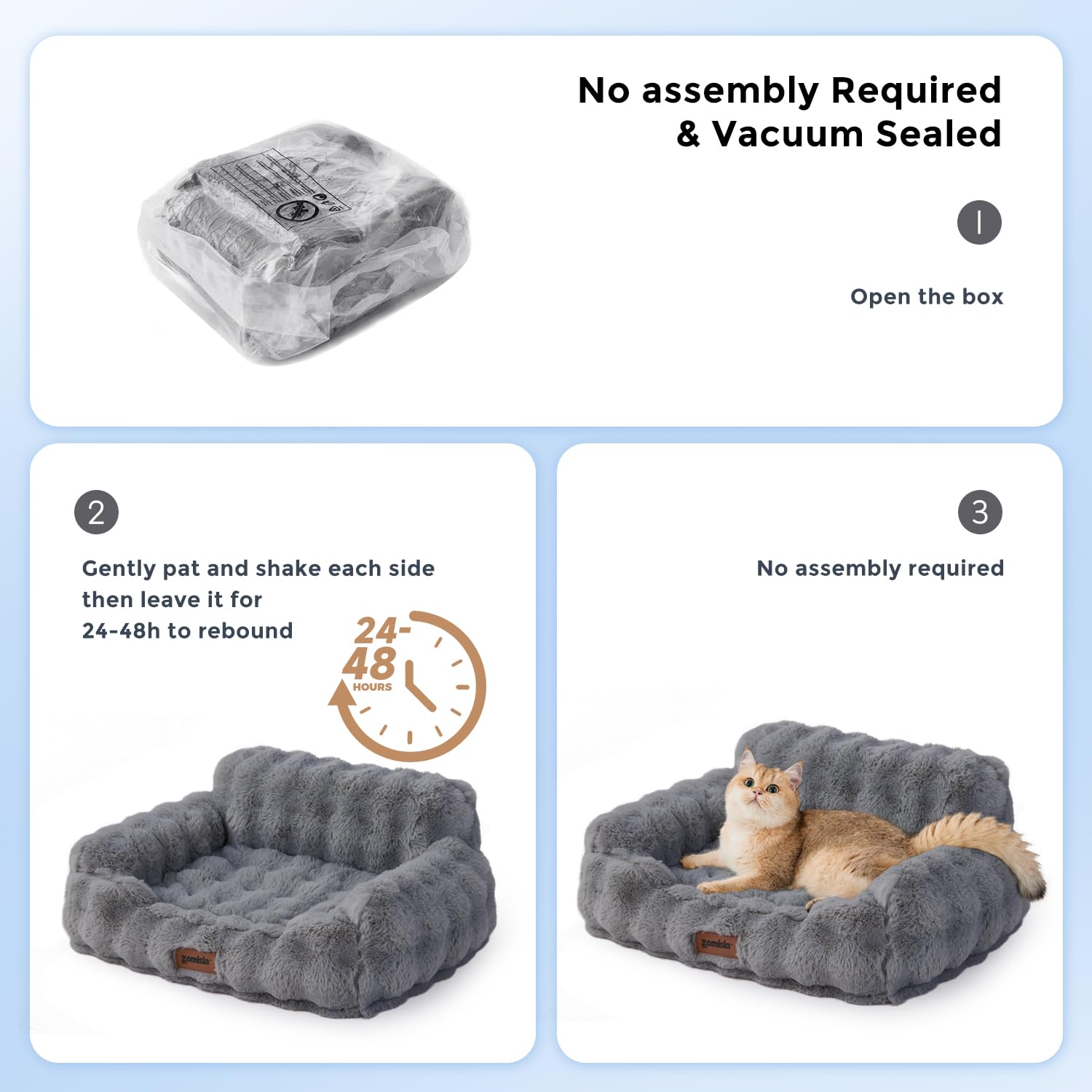 ZOMISIA Small Dog Sofa ivory-white color complements modern interiors.