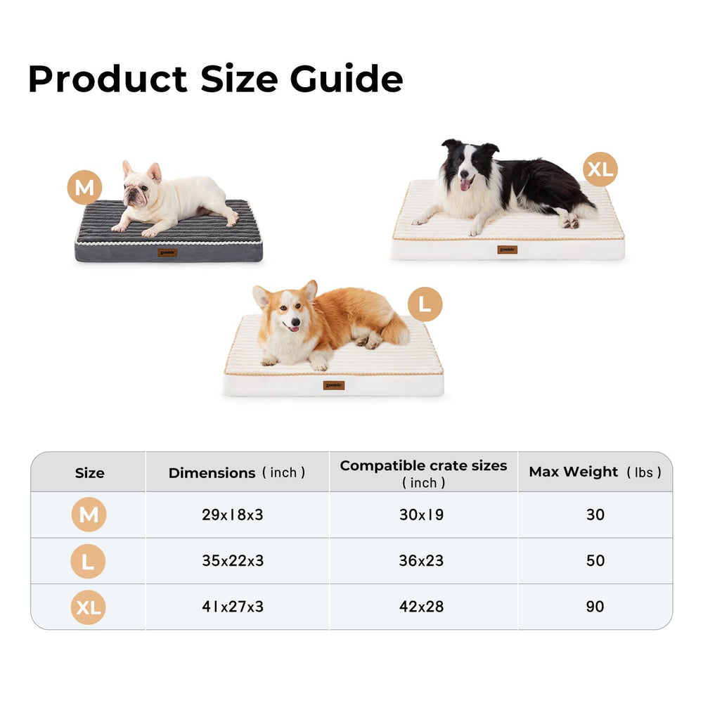 ZOMISIA XL dog crate bed fits 42-inch kennels for secure rest