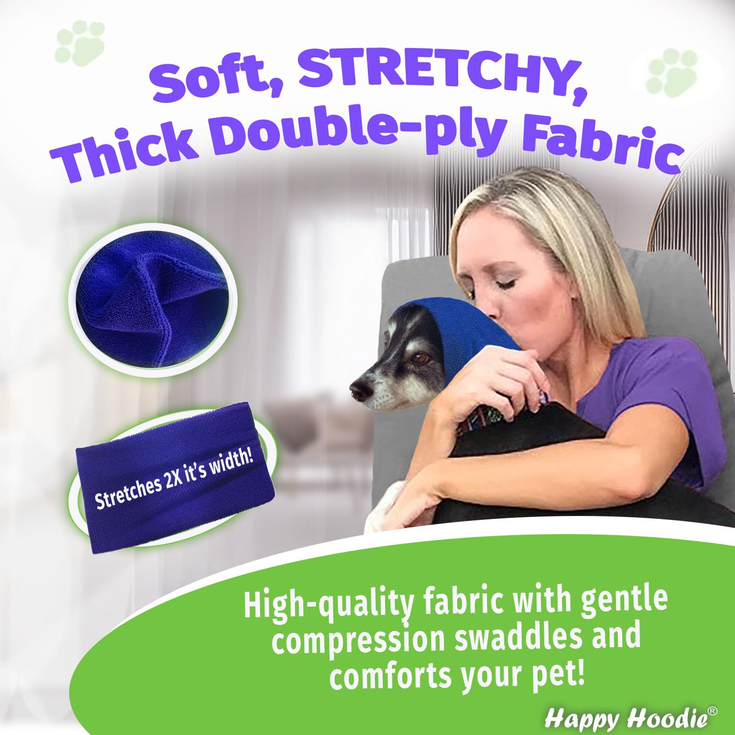 Cierre suave de Happy Hoodie ofrece compresión cómoda