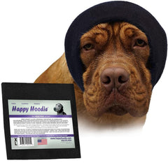 ZONI PETS Happy Hoodie front view demonstrates calming band for grooming comfort.