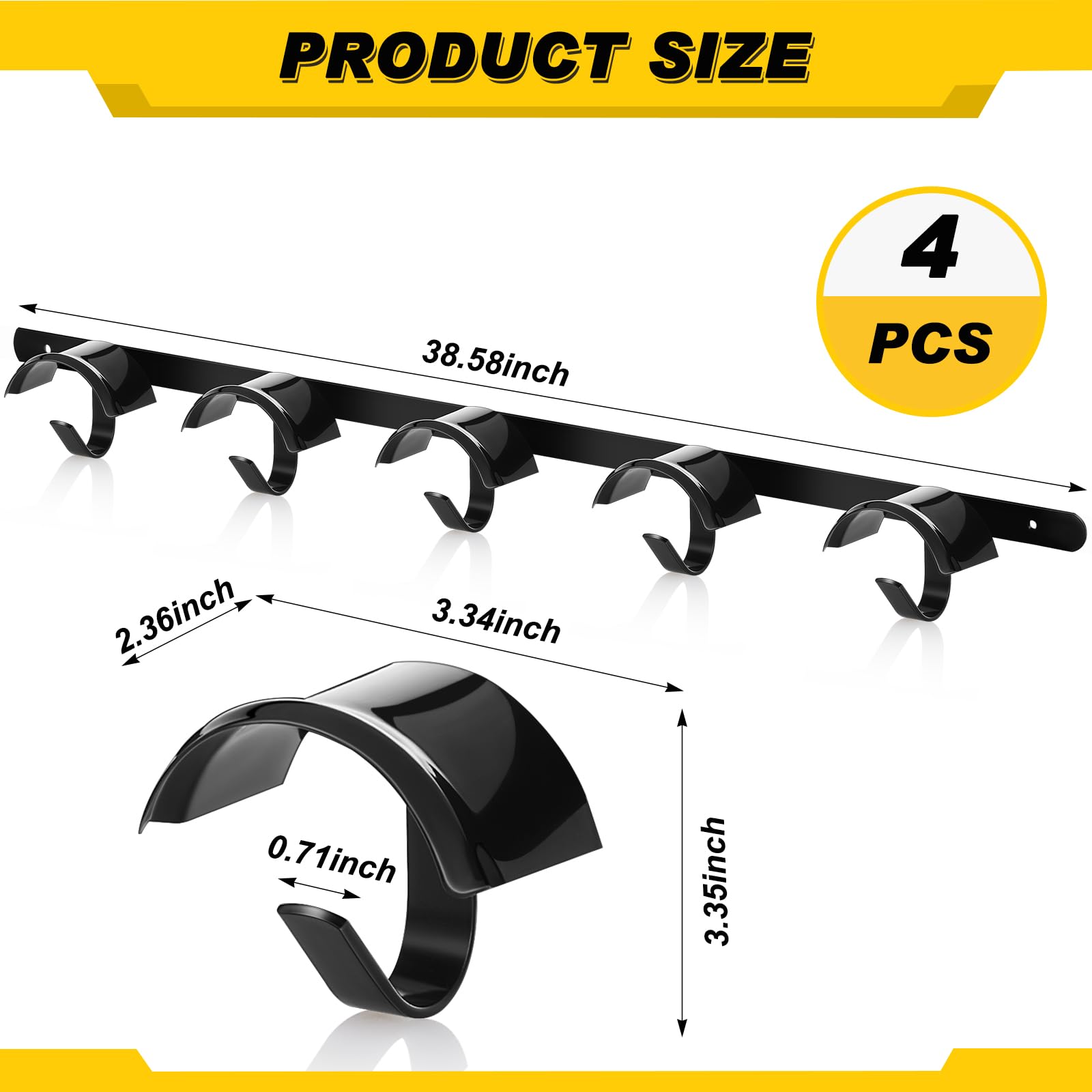 Zonon stable bridle hooks in metal black for organized stalls.