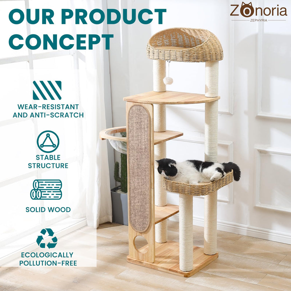 Zonoria Zephyria 8cm sisal posts tower demonstrates durable scratching and stability