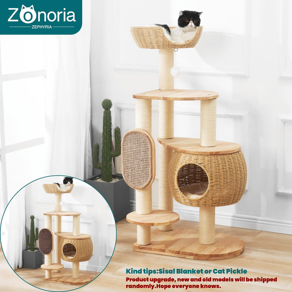 Zonoria Zephyria cat-tower 8cm sisal posts highlight scratching durability