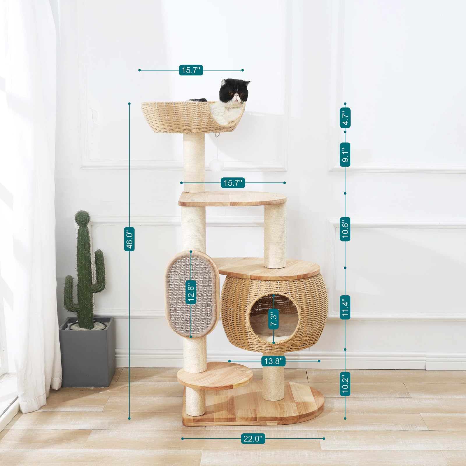 Zonoria Zephyria rubberwood surface resists fur and dirt for easy cleaning