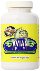 Zoo Med Avian Plus powder adheres to seeds for easy supplementation