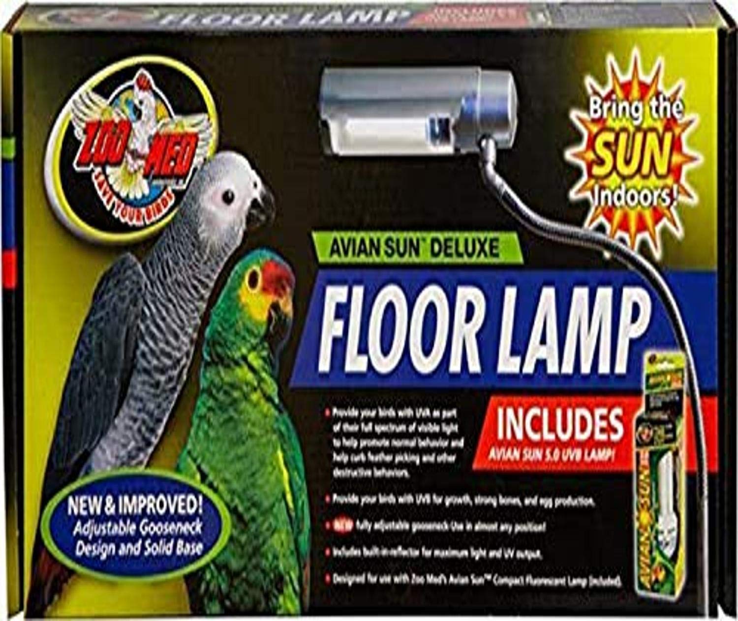 Zoo Med Aviansun Deluxe Floor Lamp with UVB/UVA for birds