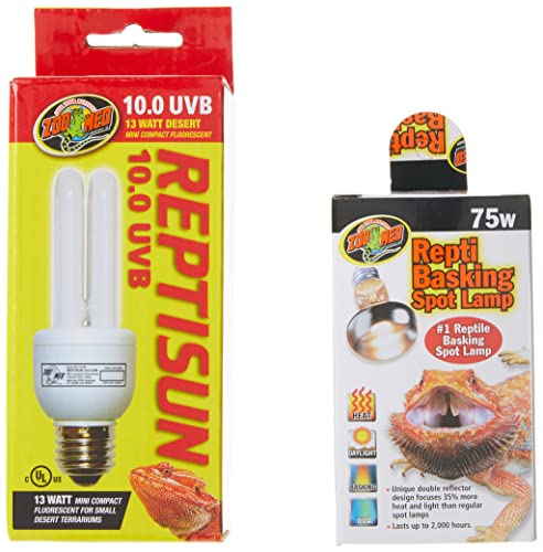 Zoo Med Bearded Dragon Lamp Pack double reflector highlights focused heat and light.