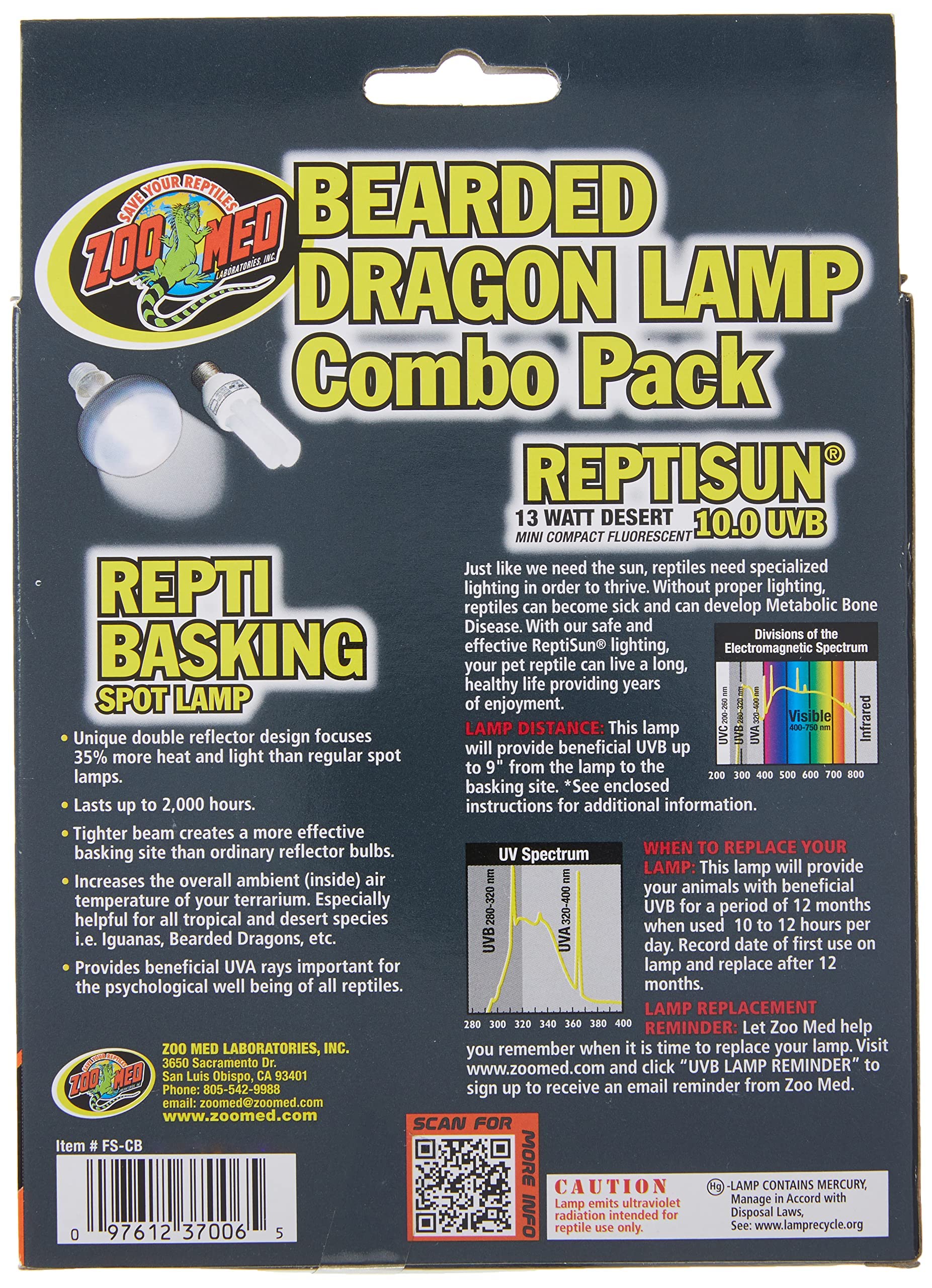 Intensified warmth from Zoo Med lamp's tight heat beam for basking.