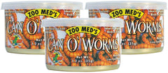 Zoo Med Can O Worms 3-pack cans — soft exoskeleton for easier feeding of reptiles and birds