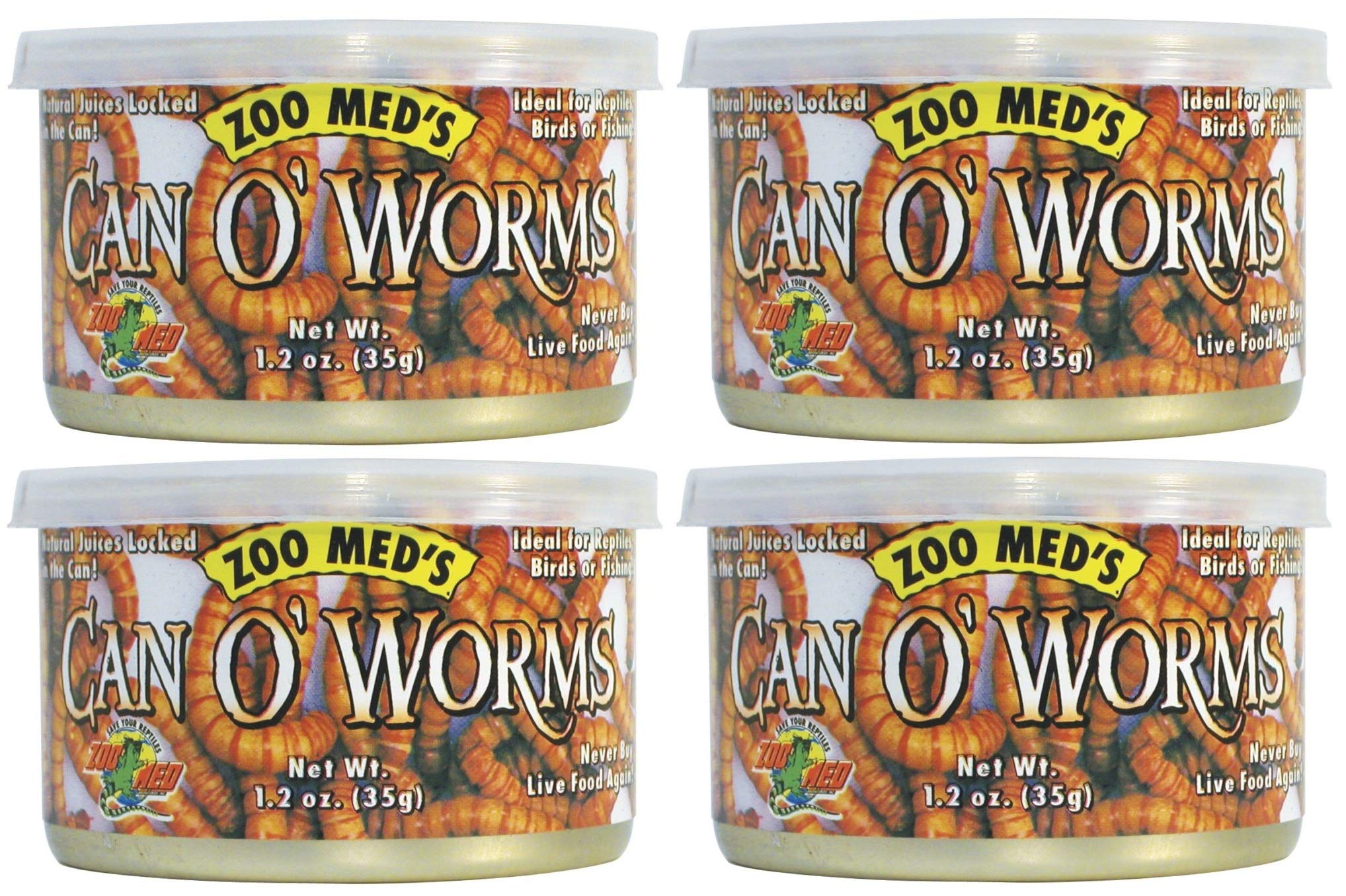 Zoo Med Can O' Worms medium mealworms in a can for convenient reptile feeding and easy digestion.