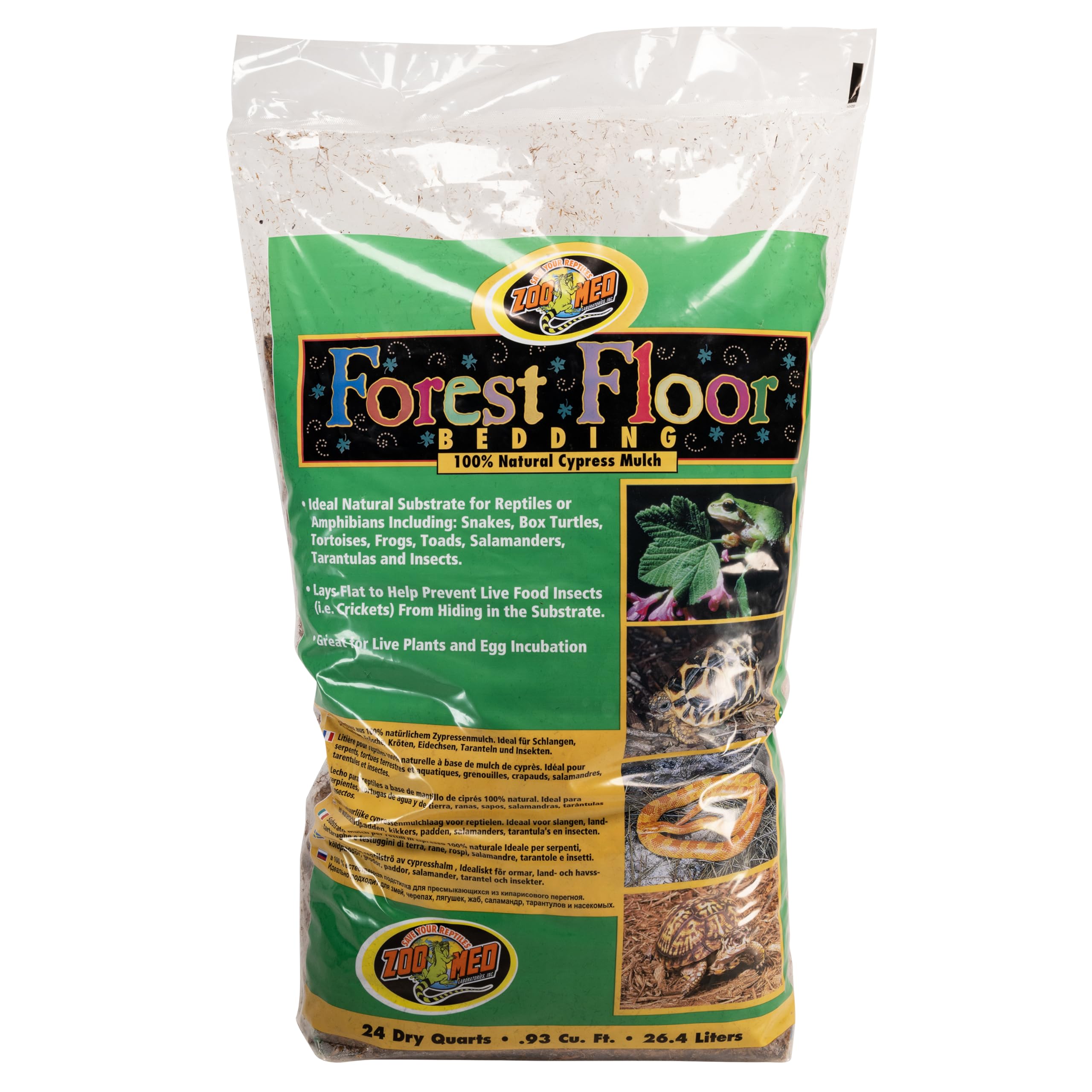 Zoo Med Forest Floor Bedding forest-floor-look image supports natural terrarium humidity.