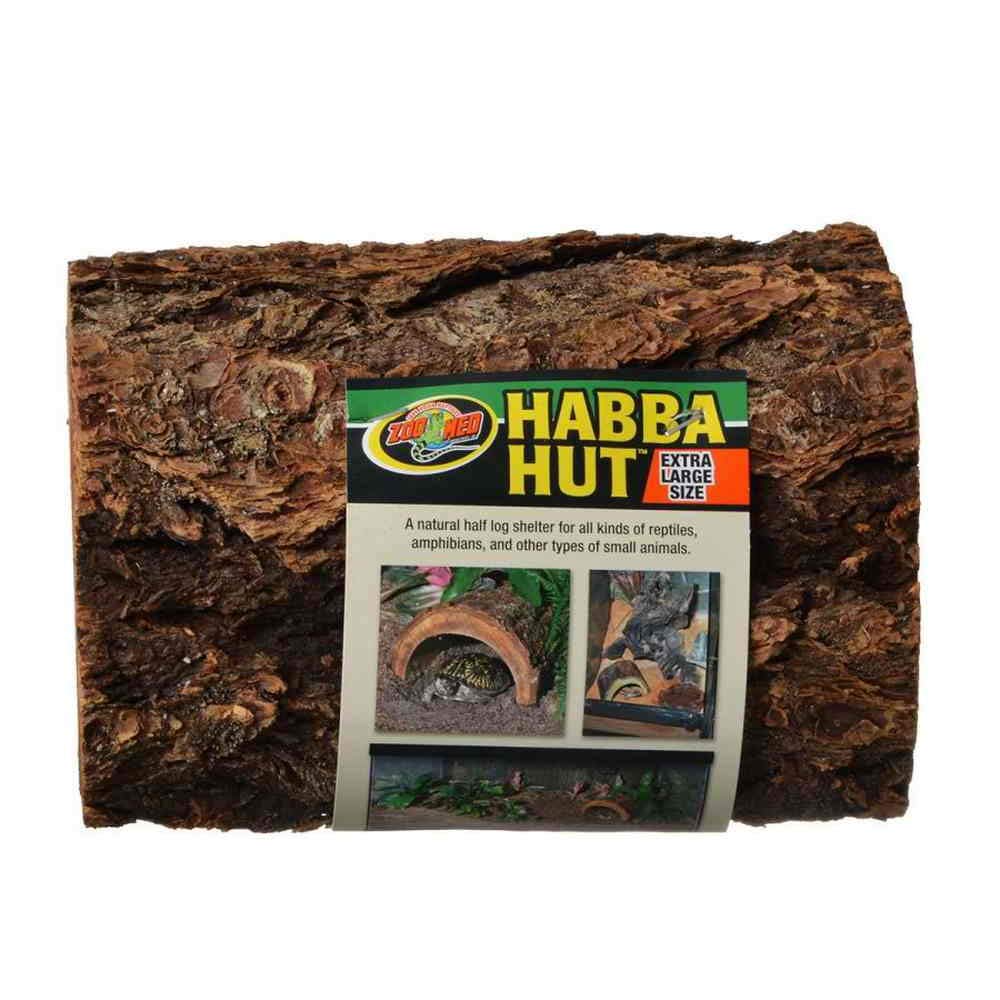 Zoo Med Habba Hut Extra Large in terrarium acts as a natural hideaway.