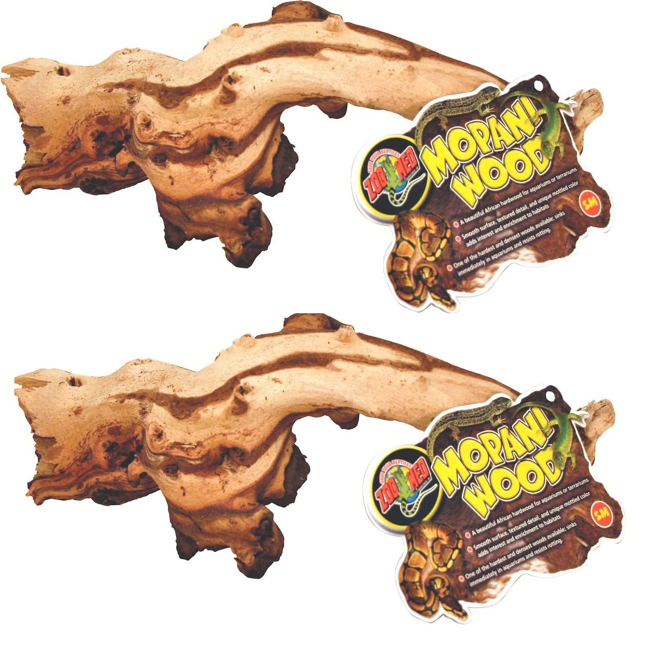 Zoo Med Mopani Wood 2-Pack sinks quickly for aquariums and terrariums
