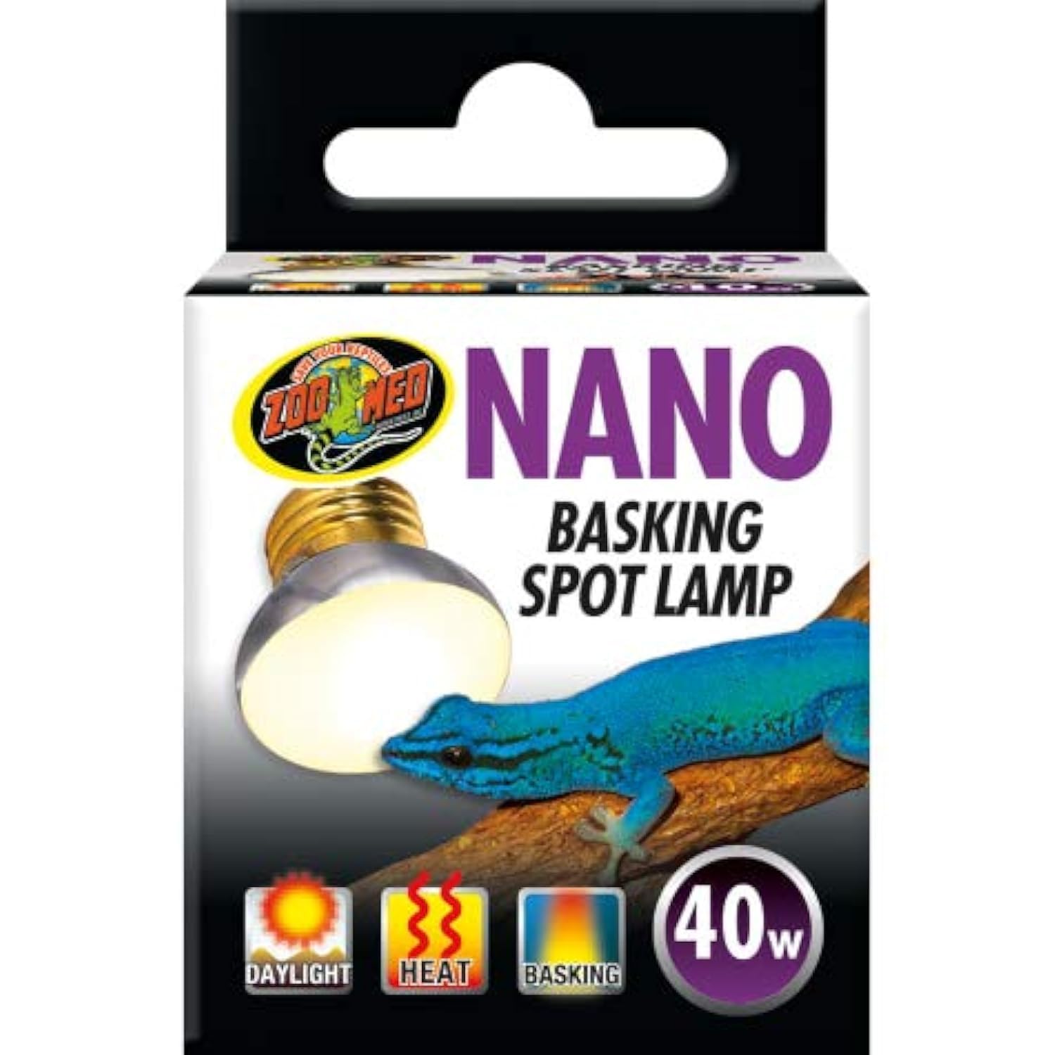 Zoo Med Nano Basking Spot Lamp 40W pack of 4 delivers focused heat for diurnal reptiles