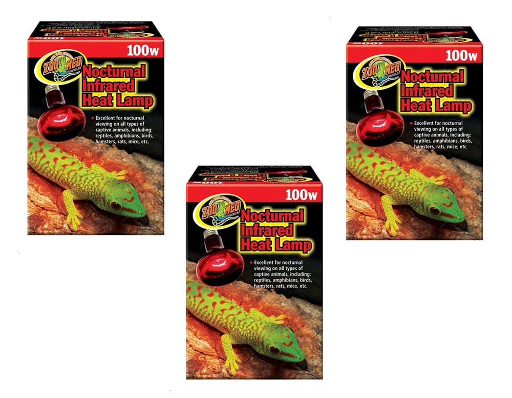 Zoo Med nocturnal infrared heat lamp front view provides compact terrarium warmth