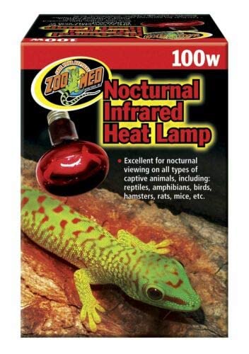 Zoo Med nocturnal infrared heat lamp glow for nighttime reptile observation