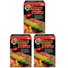 Zoo Med nocturnal infrared heat lamp 75w pack of 3 for nighttime terrarium heating