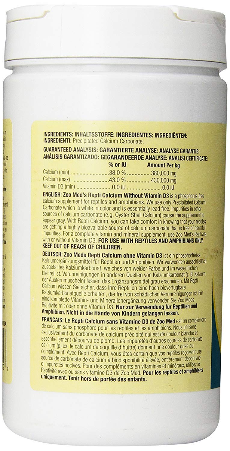Zoo Med Repti Calcium ultra fine dusting on feeder insects for balanced calcium