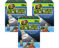 Zoo Med Repti Tuff splashproof halogen lamp (50W) for color and UVA lighting in terrariums.