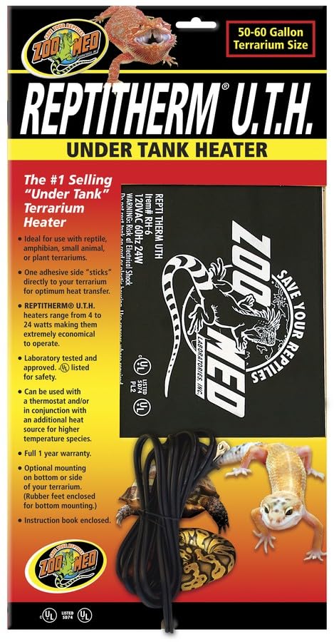 Zoo Med ReptiTherm uses adhesive-back for a neat, permanent heat zone.