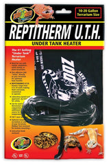 Zoo Med ReptiTherm under-tank heater installation provides secure heat under the terrarium.