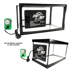 Zoo Med ReptiTherm undertank heater with dimensions shown, matching 6x8 inch footprint.