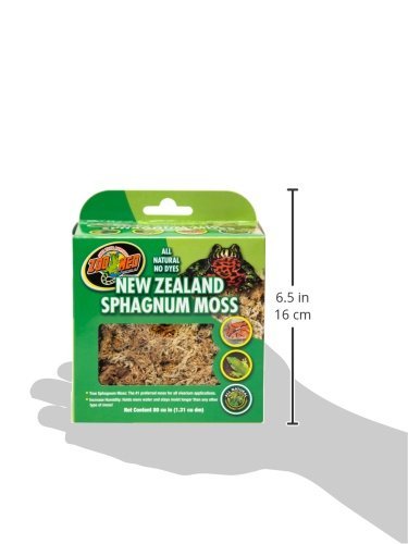Zoo Med sphagnum moss pack, 80 cu in view, promotes humidity and long-lasting moisture in terrariums.