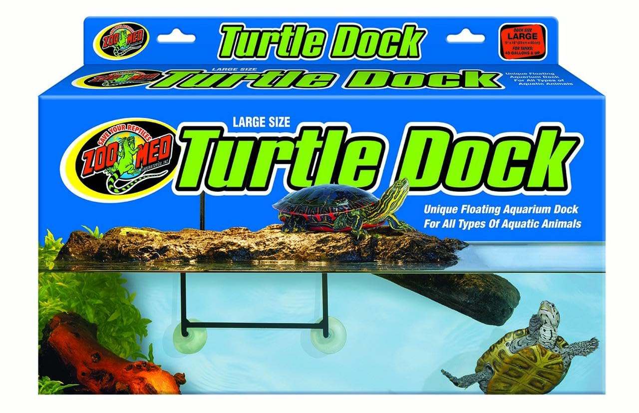 Zoo Med Turtle Dock self-leveling feature adjusts to water levels for stable basking
