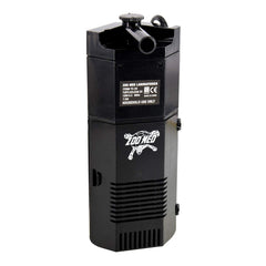 Zoo Med Turtleclean Deluxe Filter 20 submerged in turtle tank providing clean water circulation.