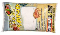 Zoo Med White Hermit Crab Sand substrate provides calcium-rich base without dyes for healthy enclosure.